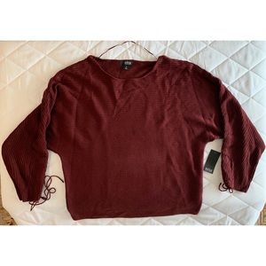 Ana Burgundy Sweater with Cinch Dolman Sleeves